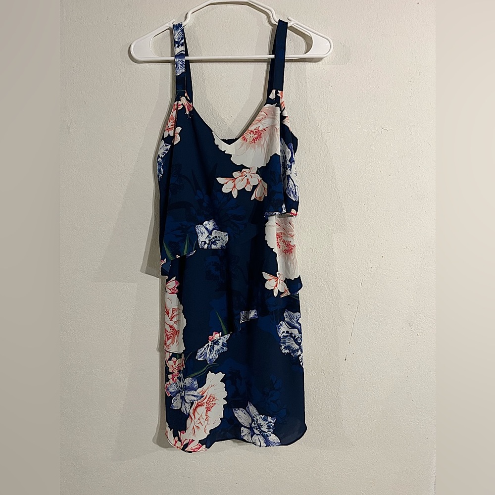 White House Black Market Navy Floral Dress